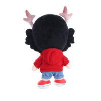 Peluche personnalisée Dragon Boy imprimée en gros, jouet en peluche avec cornes roses, personnage mythologique, poupée en peluche, mascotte en peluche souvenir d'entreprise automobile