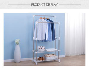 Prix bon marché, tout nouveau design pour séchoir suspendu à vêtements roulant de haut niveau avec <span class=keywords><strong>étagère</strong></span>s à <span class=keywords><strong>2</strong></span> couches - Product Image 2