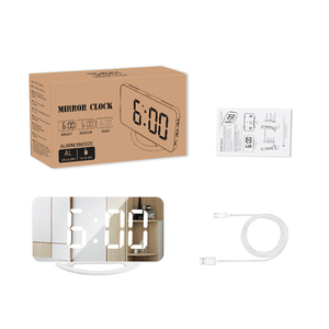 Plastic Electronic Automatic Light-sensitive <strong>Clock</strong> Bedroom <strong>Mirror</strong> Surface Digital LED <strong>Alarm</strong> <strong>Clocks</strong> <strong>With</strong> USB Port - Product Image 6