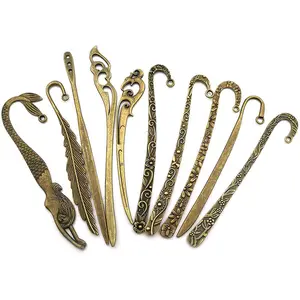 DIY Zubehör handgemachte antike Kupfer Metall Blumen Meerjungfrau Perlen Perlen Bar Schlüssel bund 3d Perlen Lesezeichen Rohlinge zum Verkauf
