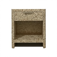 Table de chevet moderne à 1 tiroir, aspect bois de palisandre, rangement ouvert durable, pour salon, chambre, hôtel et entrée