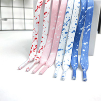 1 paire de lacets en polyester imprimés, lacets pour chaussures plates, personnalisés, à paillettes, vente en gros
