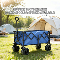Chariot de courses tout-terrain multifonctionnel pliable avec poignée réglable, frein, cadre en acier, quatre roues