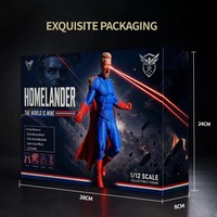 Figurine d'action de super-héros imprimée en 3D avec yeux laser LED, statue lumineuse à l'échelle 1/12, alimentée par USB, figurine de collection, ornement de bureau