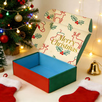 Boîte d'expédition de Noël en carton ondulé avec logo estampé or, personnalisable pour cadeaux et produits de beauté – Vente en gros