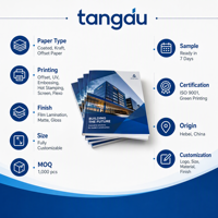 Service d'impression de brochures d'entreprise, catalogues, livrets reliés, prospectus, dépliants, impression offset, papier couché, reliure parfaite, OEM personnalisé