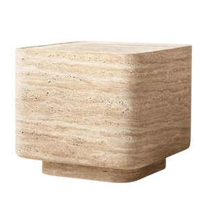 Moderno elegante travertino in pietra in marmo solido struttura da tavolo per soggiorno piccolo tavolo per divano sedie uso per mobili per la casa - Product Image 6