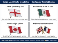 Maßgefertigte Wellige England St. George-Kreuz Flagge Hartemaille Anstecknadel, Englische Flagge Gedenk-Metallabzeichen