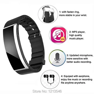 Bracelet enregistreur vocal numérique 8G Lecteur de <span class=keywords><strong>musique</strong></span> MP3 Format audio WAV Technologie portable pour les enregistrements de classe de conférences sportives - Product Image 5