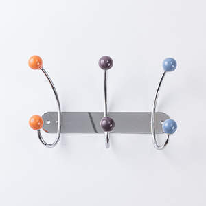 Colorful Metal R <b>Hooks</b> Wall Mounted Iron <b>Coat</b> <b>Hook</b> Rack Multifunctional Clothing Storage Hanger Organizer - Product Image 2