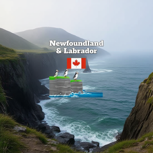 Camiseta con la bandera de Canadá de Newfoundland Labrador Puffins Sea Cliffs - Product Image 3