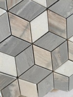 Carreau de mosaïque hexagonal en marbre Carreau de mosaïque en marbre aiguisé Mosaïque de marbre brun pour la maison Salle de bain Mur Cuisine Carreaux de sol