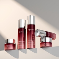 Set Botol Kaca Kosmetik Silinder Gradien Multi-Warna Custom 30g 50g Jar Krim 100ml Pompa Losion Serum Kemasan Perawatan Kulit