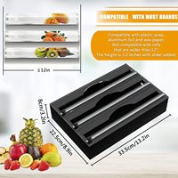 Distributeur de couvercles en aluminium, 3 en 1, avec fraise et étiquettes, support de rangement pour tiroir de cuisine, en plastique