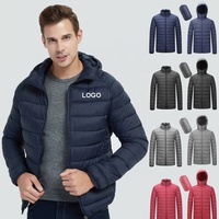 Veste matelassée compressible en nylon pour hommes, manteau matelassé coupe-vent rembourré d'extérieur, imperméable et décontracté pour l'hiver