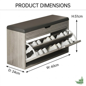 Meuble à chaussures avec compartiment à ouverture rabattable et à tirage vers le bas, siège rembourré doux, style <span class=keywords><strong>entrée</strong></span> vintage de luxe, <span class=keywords><strong>banc</strong></span> à chaussures pour <span class=keywords><strong>entrée</strong></span> de salon - Product Image 2