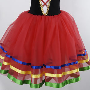 Vestito Tutu da balletto rosso per ragazze ginnastica body bianco <span class=keywords><strong>abiti</strong></span> da balletto lunghi per ragazze Costume da ballo principessa Ballerina abito da compleanno - Product Image 6