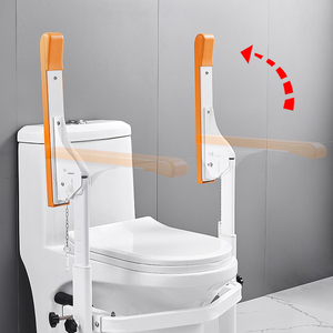 מעקה אסלה מתקפל ומתכוונן, מוט תמיכה לבטיחות קשישים, מעקה אמבטיה, סיוע לאסלה לישיבה ועמידה בבית - Product Image 4