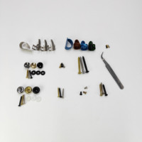 Kit de 3 cache-doigts à vis colorés en acier inoxydable et celluloïd, accessoires de guitare, outil de lutier pour la fabrication de chevilles de queue