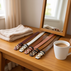 Cintura in Vera Pelle Zi 2.8Cm con Fibbia a Lettera Reversibile, Cintura Casual da Donna alla Moda - Product Image 3