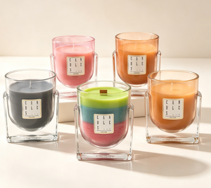 Velas Aromáticas de Cera de Soya en Frascos de Vidrio Cuadrados, Decoración Minimalista para el Hogar, Aromaterapia, Fragancia Floral y Vegetal - Product Image 4