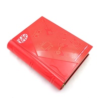 Grand livre personnalisé Boîte en fer blanc Biscuit au chocolat Boîte d'emballage en fer blanc en forme de livre avec plateau intérieur en plastique