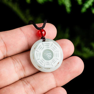 Colgante de Jadeíta Natural de Myanmar con Diseño de Bagua, Joyería para Mujer, Diseño Original, Estilo Chino, Regalo con Certificado de Tasación HJ94 - Product Image 3