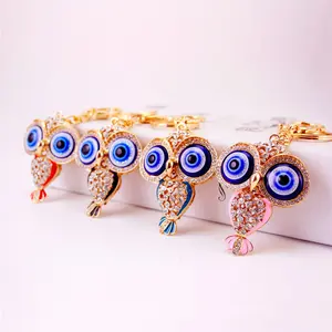 Porte-clés de voiture en métal avec strass, mignon, hibou de dessin animé, accessoires de sac pour femmes, Animal, offre spéciale, 2022 - Product Image 2