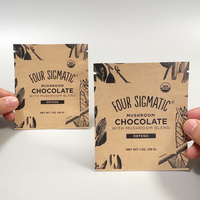 Sachet d'emballage personnalisé à trois soudures latérales en papier kraft biodégradable pour échantillons de thé, café, chocolat en poudre à portion individuelle
