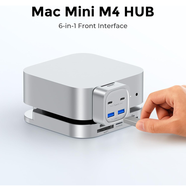 Tuti Modelo Privado Mac Mini M4 HUB SD TF Card Reader Docking Station USB3.2 10Gbps Adapter Type-C Hub for Mac Mini M4