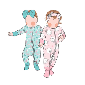 Little Glow Kid Groothandel Hot Selling Boutique Geprint 95% Bamboe Koel en Gezellig Bamboe Vezel Rompertje voor Kinderen - Product Image 3