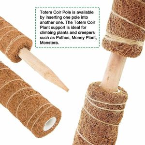 DIHAO Coir Totem Pole with Plant Labels or Twist Tie Coir Moss Totem Pole Coir Moss Stick