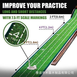 Indoor <b>Golf</b> Putting Practice Machine Solid Wood Automatic Ball Return Track Putting Pad Multi Purpose Training Tool - Product Image 3
