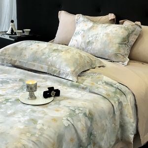 طقم لحاف فاخر جديد مطبوع بتصميم هندسي ثلاثي الأبعاد من البوليستر لجميع المواسم، طقم أغطية سرير فندقي من 4 قطع قابل للعكس - Product Image 3