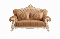 Ensemble de canapés baroque européen de luxe, canapé classique pour salon, bois sculpté, rembourré, meubles écologiques durables pour la maison