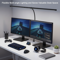Lampe de bureau LED à pince en aluminium pour bureaux et salles de lecture, design moderne européen, protection oculaire, alimentation DC, contrôle flexible par capteur pour ON/OFF