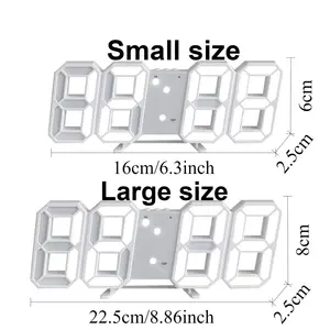 Horloge numérique LED 3D Décoration murale Décoration de chambre Esthétique Table de chevet Réveil Décorations de bureau Chambre électronique - Product Image 2
