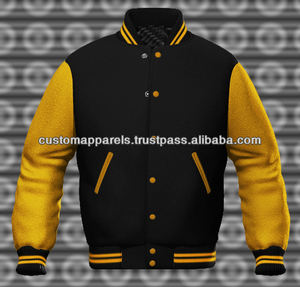 Blouson aviateur Letterman de baseball en laine entièrement personnalisé OEM avec col montant, broderie et patch en chenille sur le devant, style formel - Product Image 6