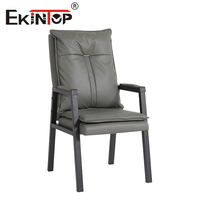 Chaise de bureau Ekintop à prix abordable, populaire, sans roulettes, en cuir