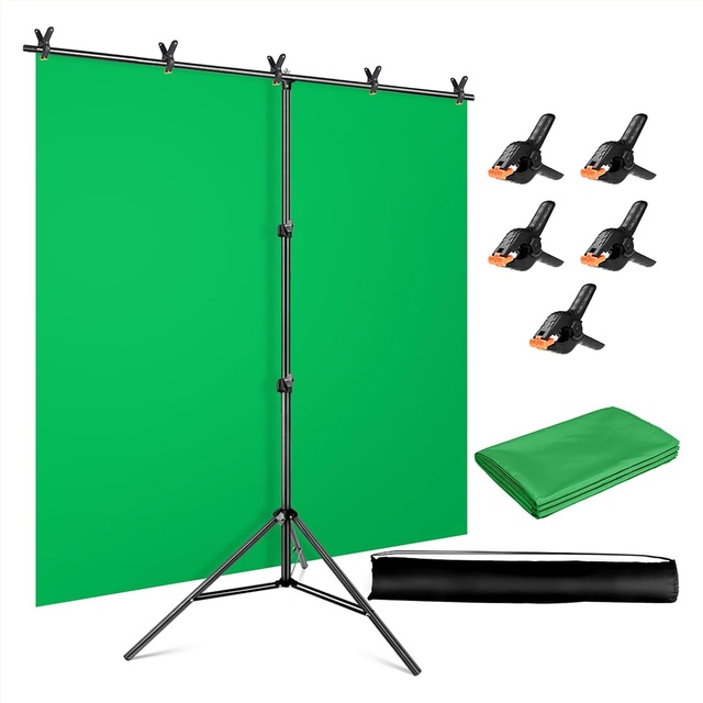 Photography T-shaped Background Frame 1.5 Meters 2-T Shape Shooting Props Curtain Set Live Streaming Green Screen Chroma Key