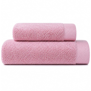 FABLED <b>Pink</b> Cotton Cloth Bath <b>Towels</b> Set Solid Color Rectangle Home Use Machine Wash Woven - Product Image 2