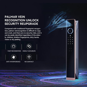 Serrure de porte intelligente en aluminium Tuya avec écran d'empreintes digitales, vidéo numérique, étanche, reconnaissance faciale et caméra pour hôtel - Product Image 5
