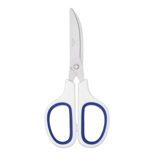 Stainless Steel Household Scissors White And Blue Straight Head Office Paper Cutting Home Use 0041 - Product Image 4