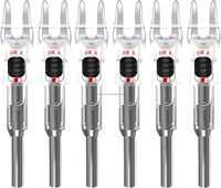 HT Lot de 6 Nocks de flèche LED lumineux activés par la lumière nocturne, haute luminosité, autonomie de 48 heures, rouge, vert, bleu, pour tir à l'arc et chasse