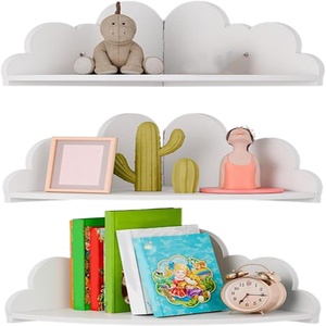 Étagères d'angle flottantes Cloud - Ensemble de 3 étagères pour chambre d'enfant, étagère murale en bois pour jouets, plantes et <span class=keywords><strong>rangement</strong></span> - Product Image 1