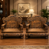 Ensemble de canapés de luxe en bois de rose noir indonésien en forme de U avec espace de rangement, personnalisable, grand modèle de style Ming Qing, style chinois