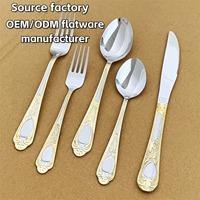 Ensemble de couverts en acier inoxydable de style européen, écologique, avec manche sculpté et finition miroir, pour la maison et les fêtes, fabrication OEM/ODM Dingyong