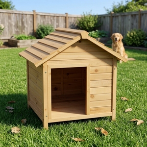 Eco-Friendly Wooden and Dog House Kennel Villa Pet with Print Pattern for Indoor/Outdoor Use - Product Image 1