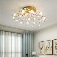 Lustre créatif en cristal K9 à motifs fluides d'Europe du Nord, design floral, pour salon et mariage