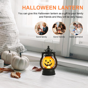 Lanterne citrouille LED portable pour enfants - Décoration lumineuse d'Halloween à piles, pour intérieur/extérieur, fenêtre, jardin et fête - Product Image 5